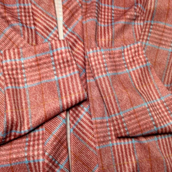 Vintage 1970s Liberty Circle Blouse Size 12 Open Front Shirt Red Plaid Academia - Picture 10 of 13